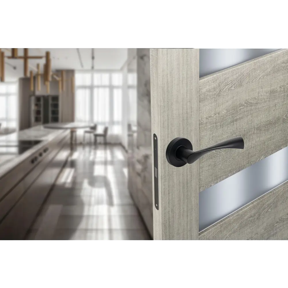 EDSON Дверная ручка EDS-6336 черная матовая для межкомнатных дверей 89404518 STLM-1576336 - Вид №4