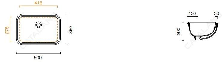 Накладная раковина под столешницу  овальная CERAMICA CATALANO Canova royal sun-id-1396977 - Вид №4