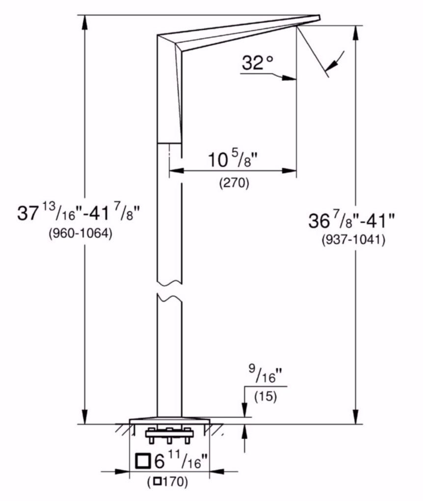 Излив для ванны GROHE Allure Brilliant, напольный, хром (13301000) - Вид №1