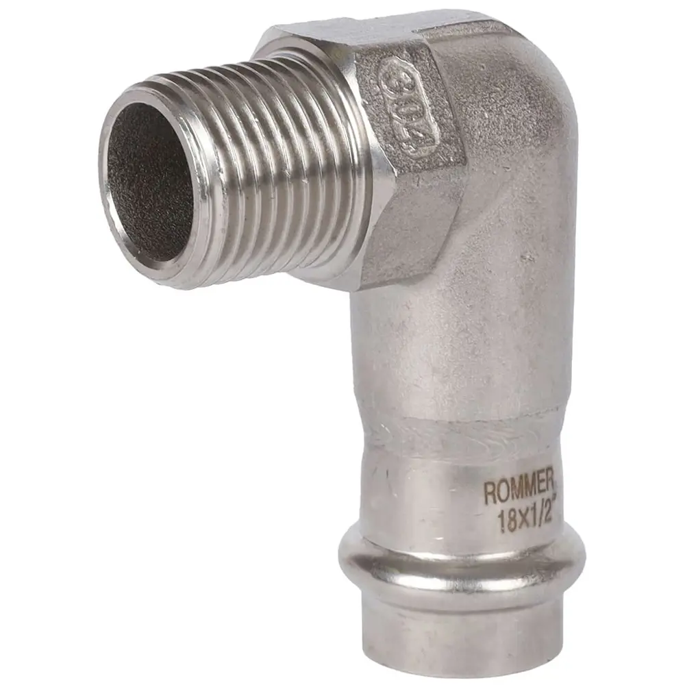 Угол переходной Rommer 1/2"x18 мм ВПр-НР нержавеющая сталь STLM-2103345