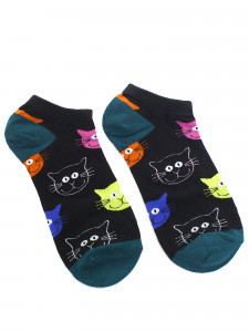 550189 Короткие носки «Питомцы. Котик» 35-40, черные Krumpy