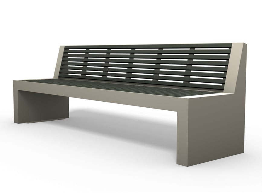 Скамейка из нержавеющей стали и ПЭТ со спинкой BENKERT BANKE Comfony ARCH-00024091 - Вид №3