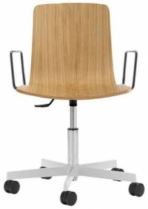 Viccarbe Регулируемое по высоте офисное кресло из дерева с подлокотниками Klip