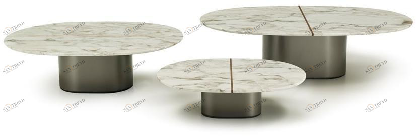 i 4 Mariani Низкий овальный мраморный журнальный столик для гостиной sun-id-1459100