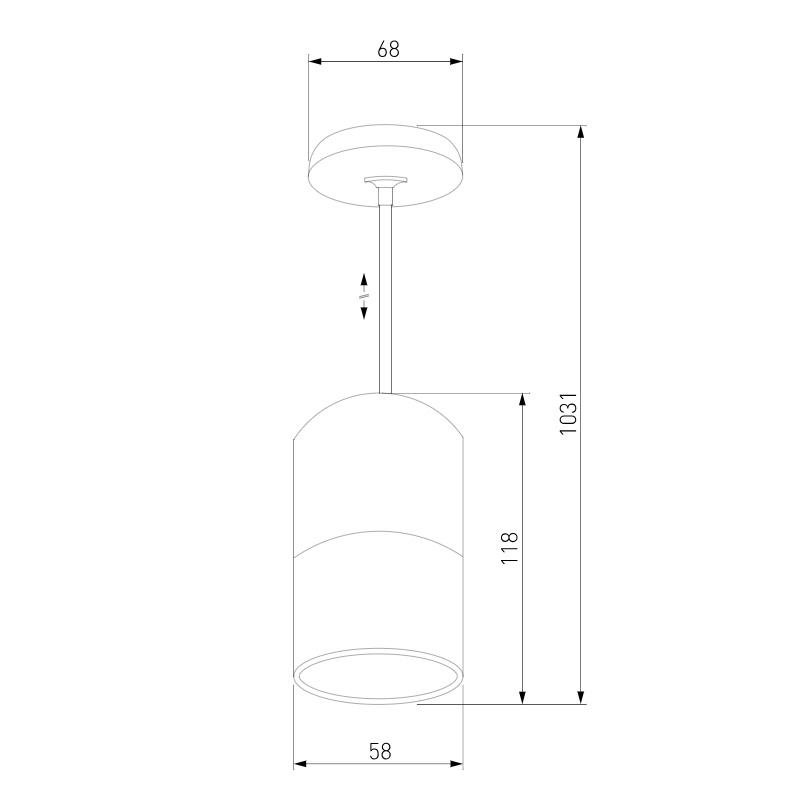 Подвесной светильник Eurosvet Mini Topper 50146/1 хром/черный EUROSVET MINI TOPPER 223284 Черный  - Вид №1