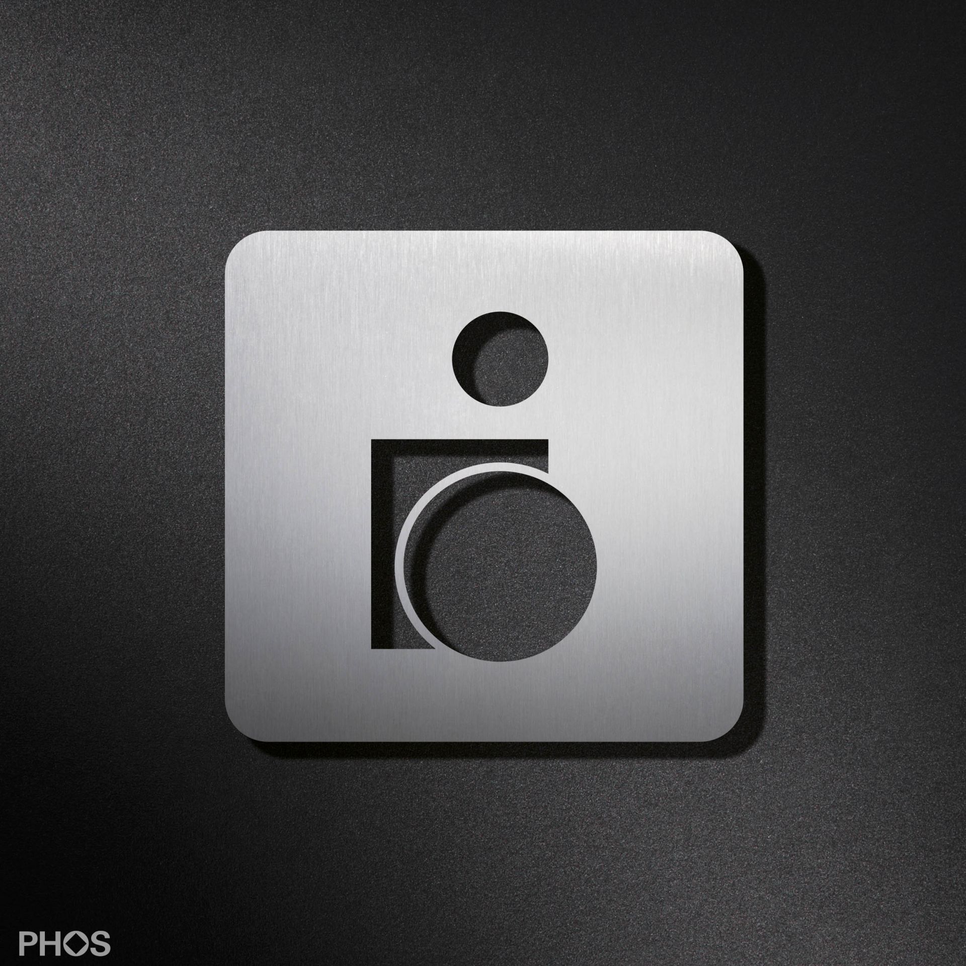 PS0501SK Пиктограмма туалета для пользователей инвалидных колясок с мягкими краями, 12 x 12 см PHOS 