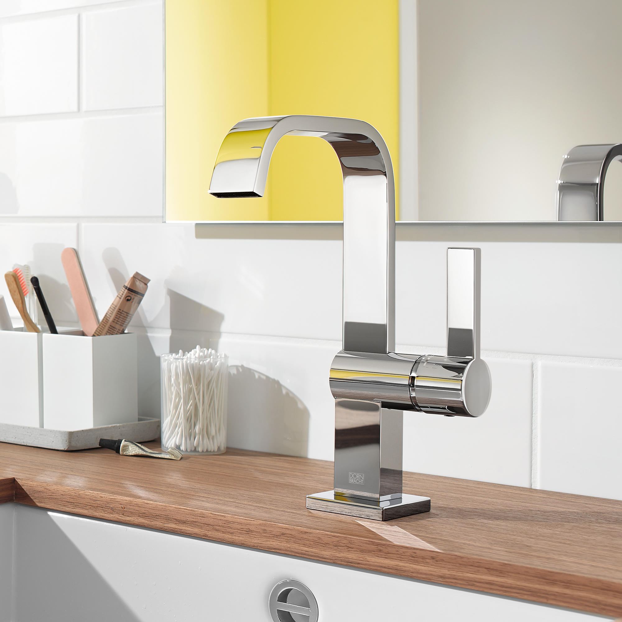 IMO Смеситель для раковины, однорычажный, с высоким изливом, без донного клапана - Матовый хром DornBracht 33526670-93 - Вид №1