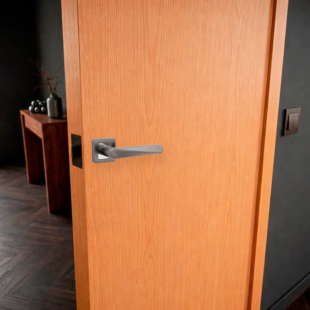 Дверная ручка на розетке Armex H-22114-A без запирания цвет графит STLM-2132775 - Вид №6