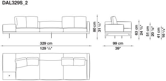 B&B Italia 3-х местный тканевый диван Dock sun-id-1376507 - Вид №67