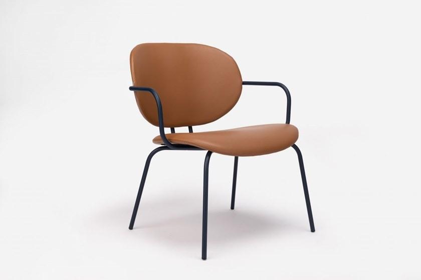 ONDARRETA Стул стальной с подлокотниками с кожаной подушкой Hari sun-id-1358913 - Вид №4