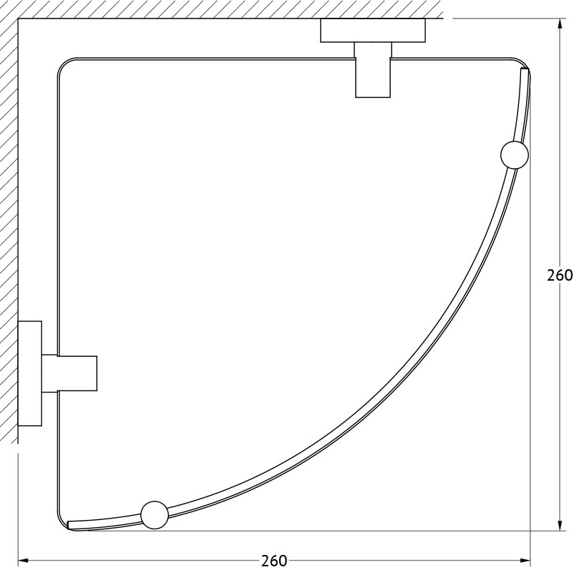 HAR 039 Полка угловая с держателями 26 cm ARTWELLE Harmonie - Вид №1