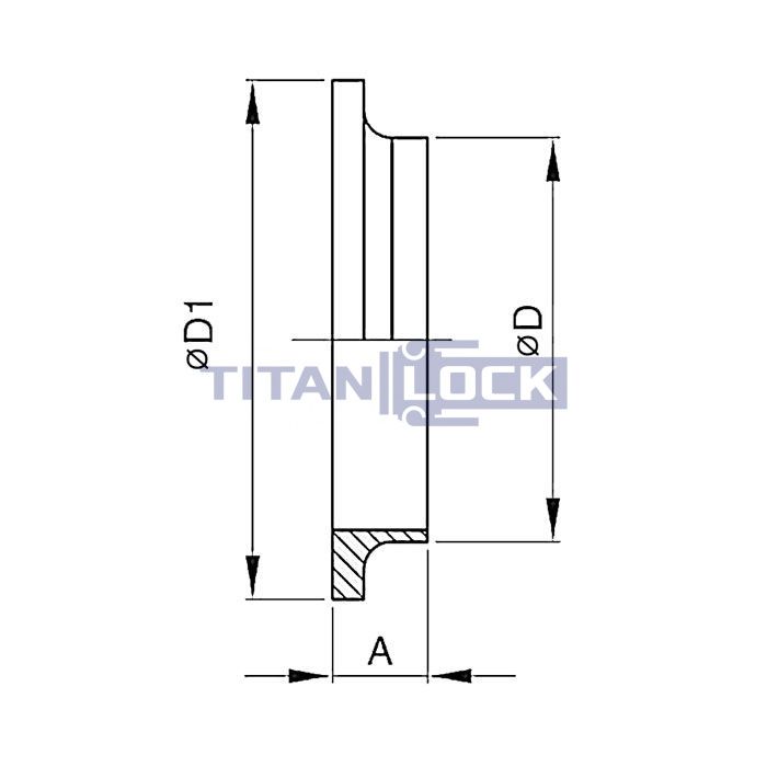 Конический штуцер под приварку SMS 1/2", нерж. сталь 316 TL1/2CONWSS-S TITAN LOCK  - Вид №1