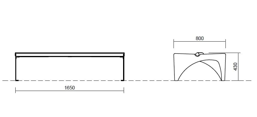 Деревянная скамья без спинки Studio Città концепция ARCH-00070060 - Вид №1