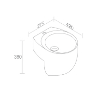 L313T0R1V1.100 Подвесная раковина круглая A. e T. Italia IDEA Белый глянцевый AeT ITALIA - Вид №3