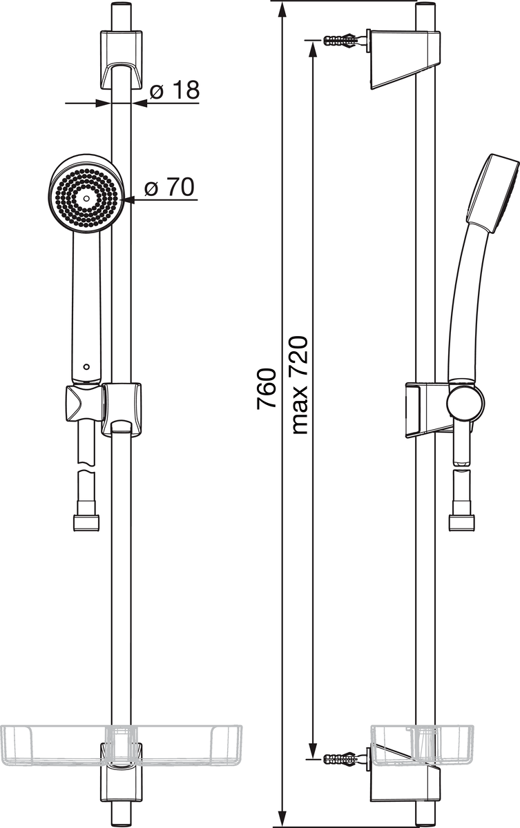 Oras 540 Душевой комплект 540 Apollo Хром  - Вид №1