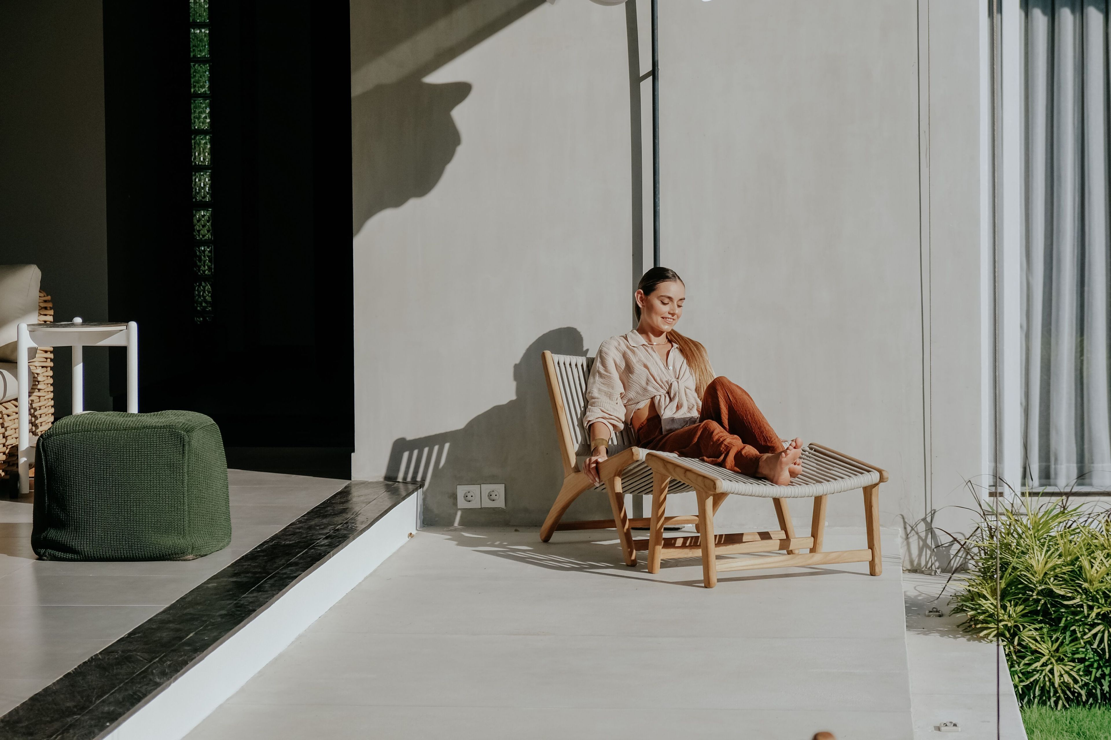 Квадратный садовый пуфик из веревки cbdesign Виареджо ARCH-00086752 - Вид №1