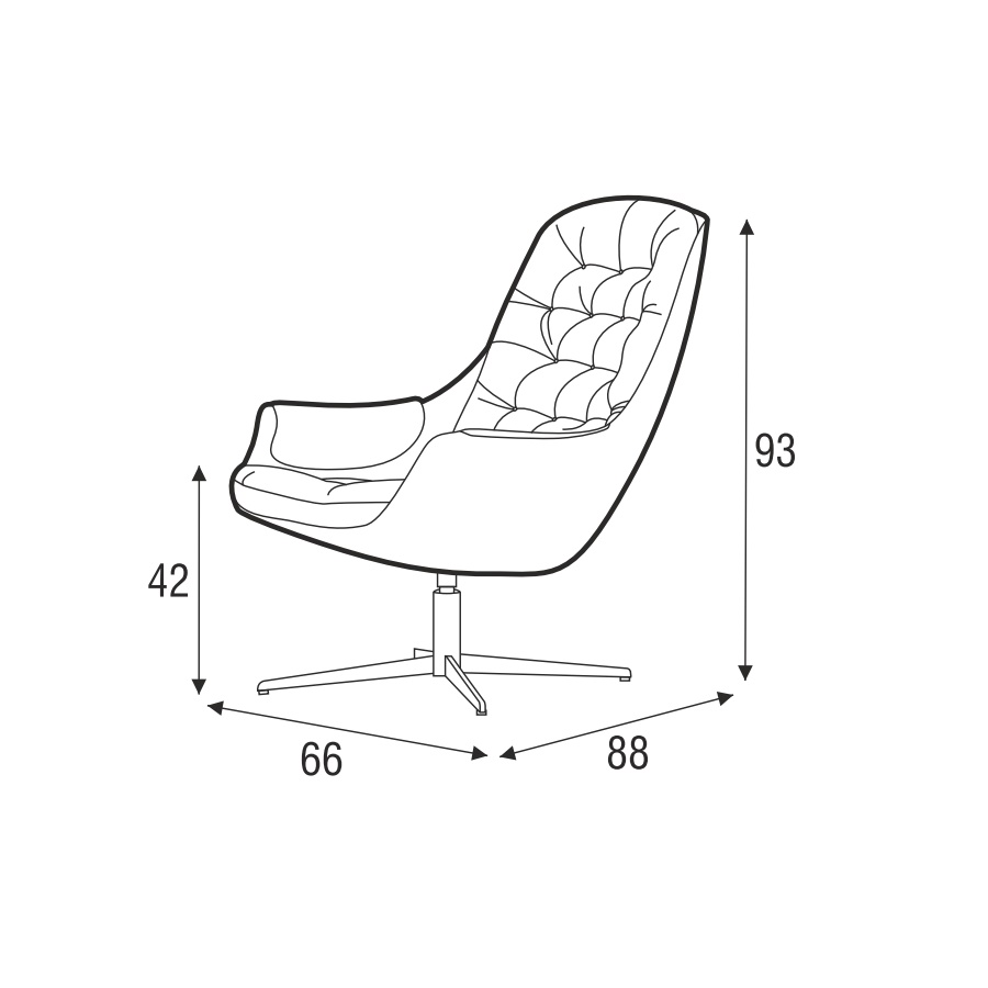 Кресло Blackbird, молочное Sits S1061 - Вид №7