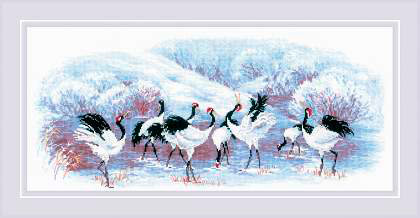 1806 Набор для вышивания Японские журавли 55 х 25 см RIOLIS Сотвори Сама 
