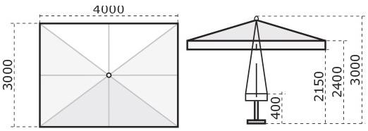 Scolaro Parasol Алюминиевый зонт с порошковым покрытием Napoli C3040 na/c3030 nas - Вид №5