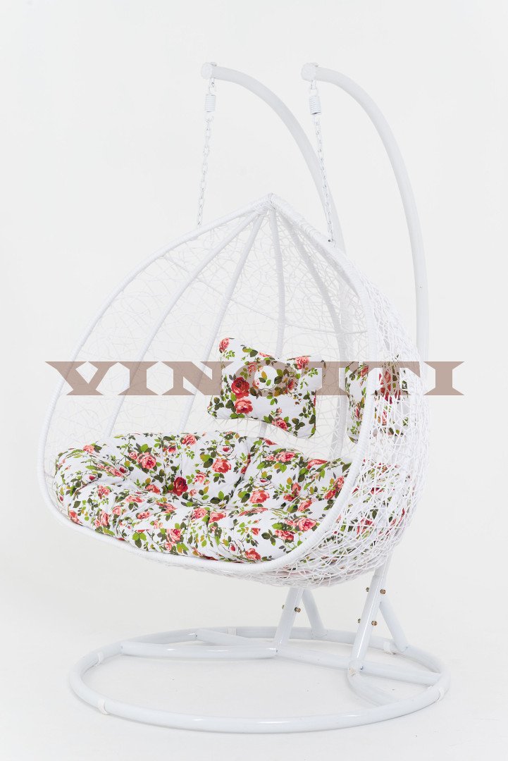 Подвесное кресло двухместное белое из искусственного ротанга 44-002-03 VINOTTI  00-3885137 Белый;красный;розовый;разноцветный  - Вид №1