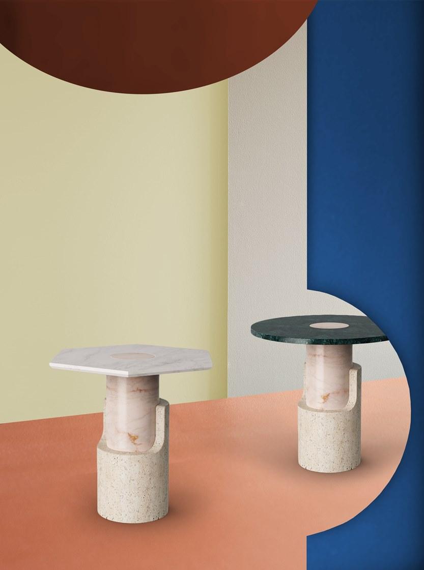 DOOQ Высокий шестиугольный мраморный стол sun-id-1452115 - Вид №3