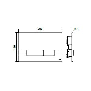 Панель управления унитаза ABS матовый хром OLI NARROW ARCH-00056583 - Вид №1