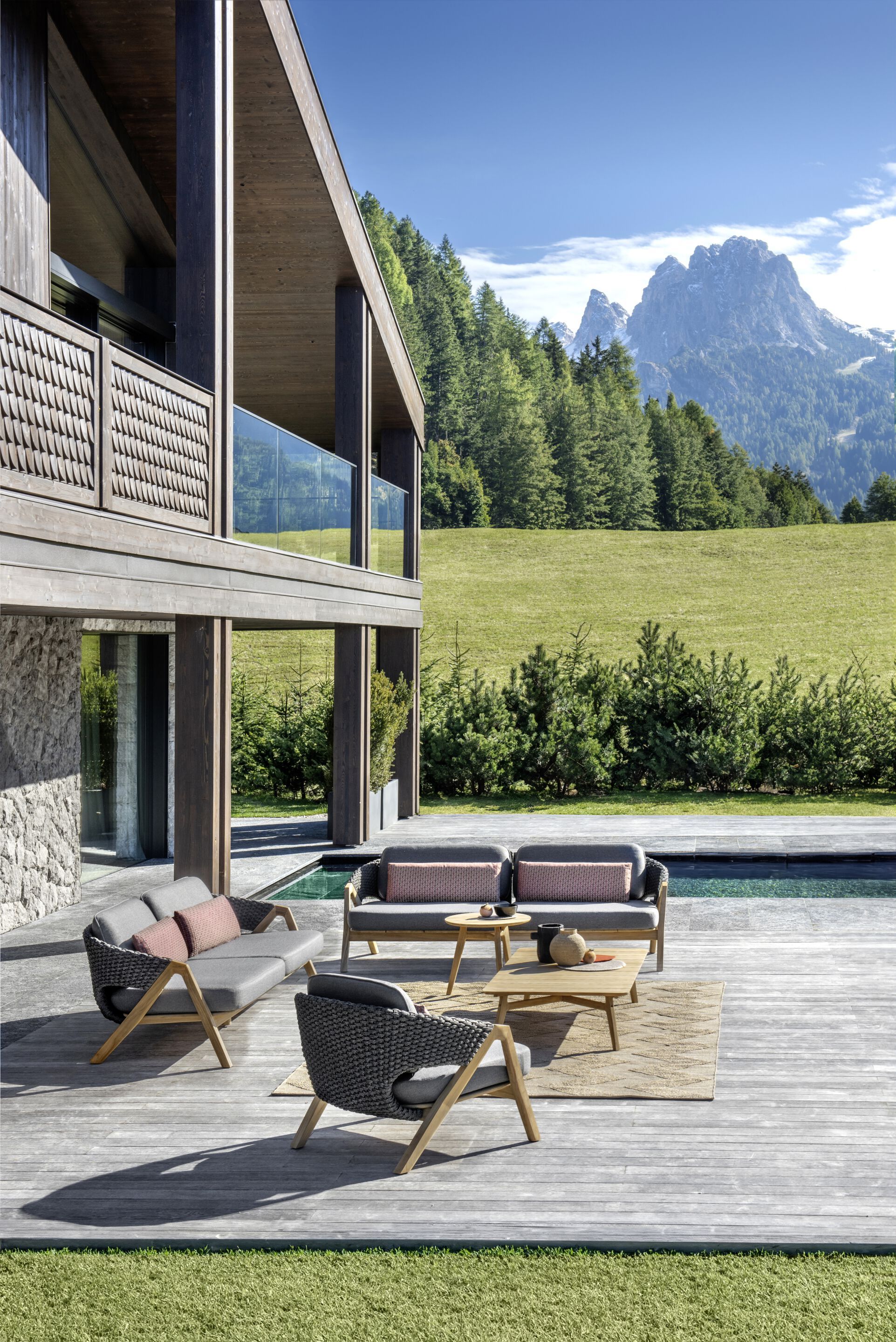 Прямоугольный садовый стол из тикового дерева Ethimo Knit ARCH-00138183 - Вид №1