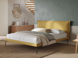 Съемная кровать из ткани с мягким изголовьем