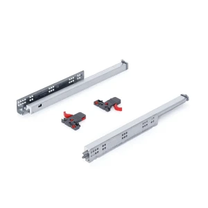 Комплект роликовых направляющих Slide 450 мм, полное выдвижение, сталь, цвет серебро 85441261 STLM-2199035