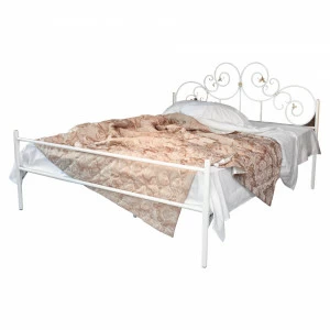 Кованая двуспальная кровать 180х200 с одной спинкой белая "Афина" FRANCESCO ROSSI АФИНА 134614 Белый
