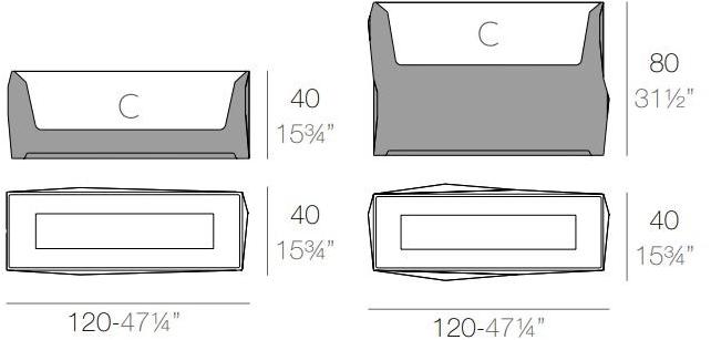 VONDOM Кашпо из полипропилена прямоугольной формы Faz sun-id-1446046 - Вид №8