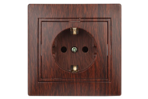 16069463 Розетка 120210 2PE Schuko, 16А, 250В, IP20, СУ, , венге Б0030060 Intro Plano