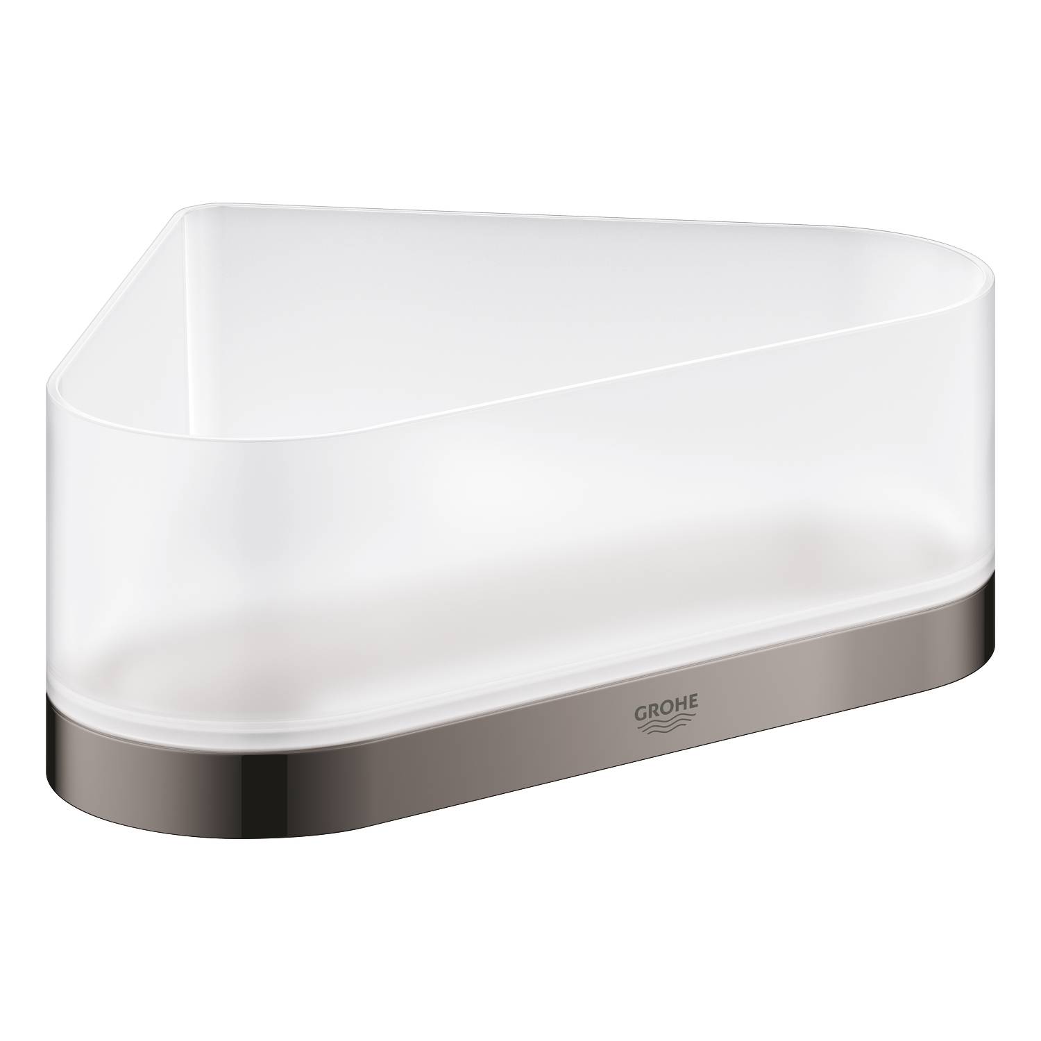 Полочка для душа GROHE Selection, угловая с держателем, темный графит глянец (41038A00)