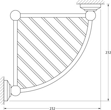 STI 409 Полочка-решетка угловая 3-х ярусная 23 cm 3SC STILMAR ANTIQUE SILVER Treesseci 3SC - Вид №1