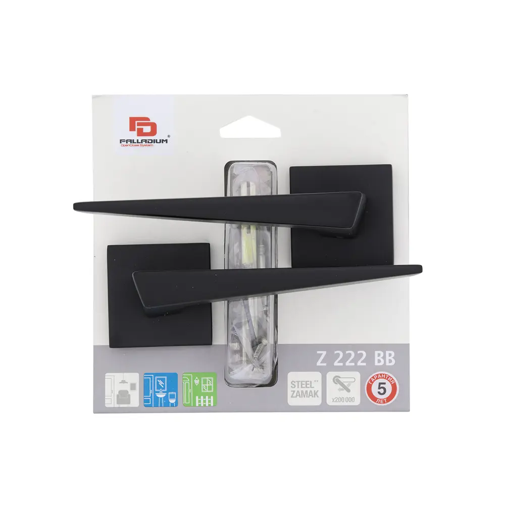 Дверные ручки Palladium Z 222 BB, без запирания, комплект, цвет черный 85259746 STLM-2181401  - Вид №2