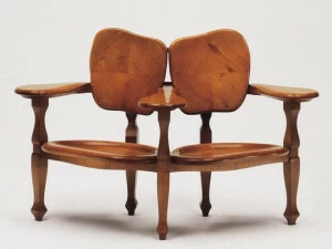 BD Barcelona Design Скамья из массива дерева со спинкой Batlló