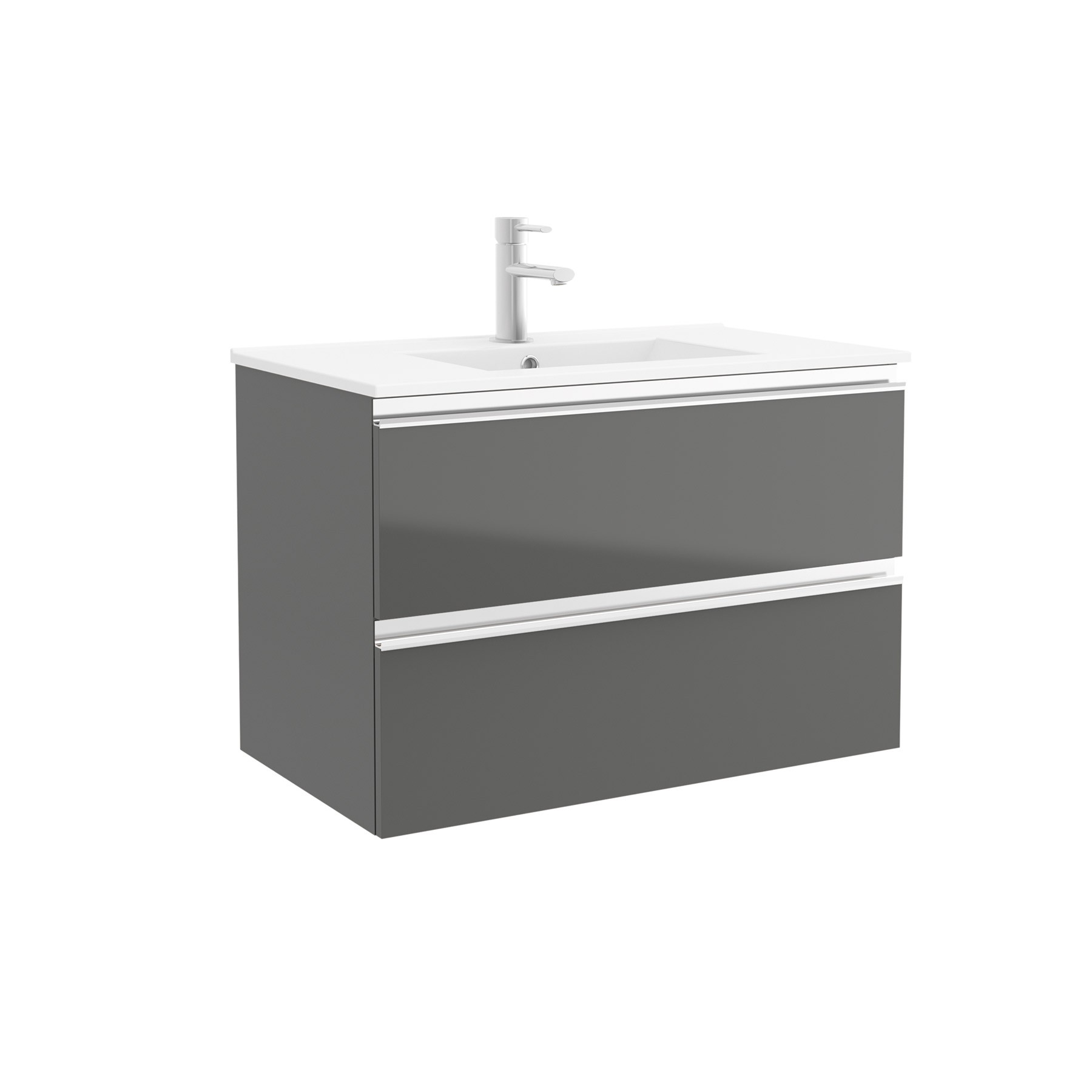 22802 SALGAR Мебель для умывальника SPIRIT 800 2 металлических ящика GLOSS GREY 797 x 540 x 450 мм - Вид №1