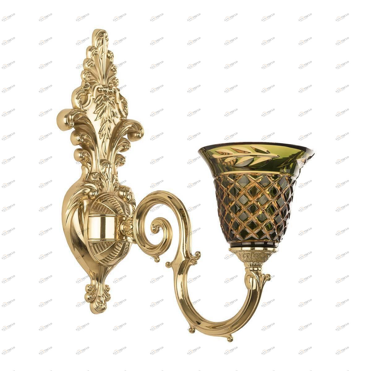 Бра настенное зеленое Bohemia Ivele 7203B15 BOHEMIA IVELE ПОД СТАРИНУ 00-3888862 Зеленый 