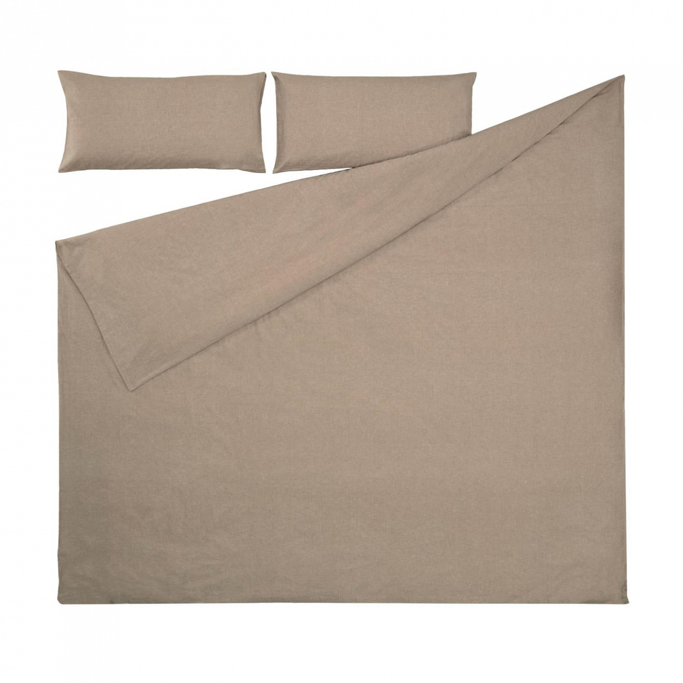 108850 Dileta duvet cover, sheet & pillowcase set in brown GOTS-certified cotton 145 x 190 cm La Forma  - Вид №1