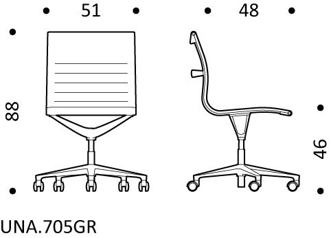 ICF Поворотное офисное кресло из ткани с 5 спицами на колесиках Una chair sun-id-1367412 - Вид №9