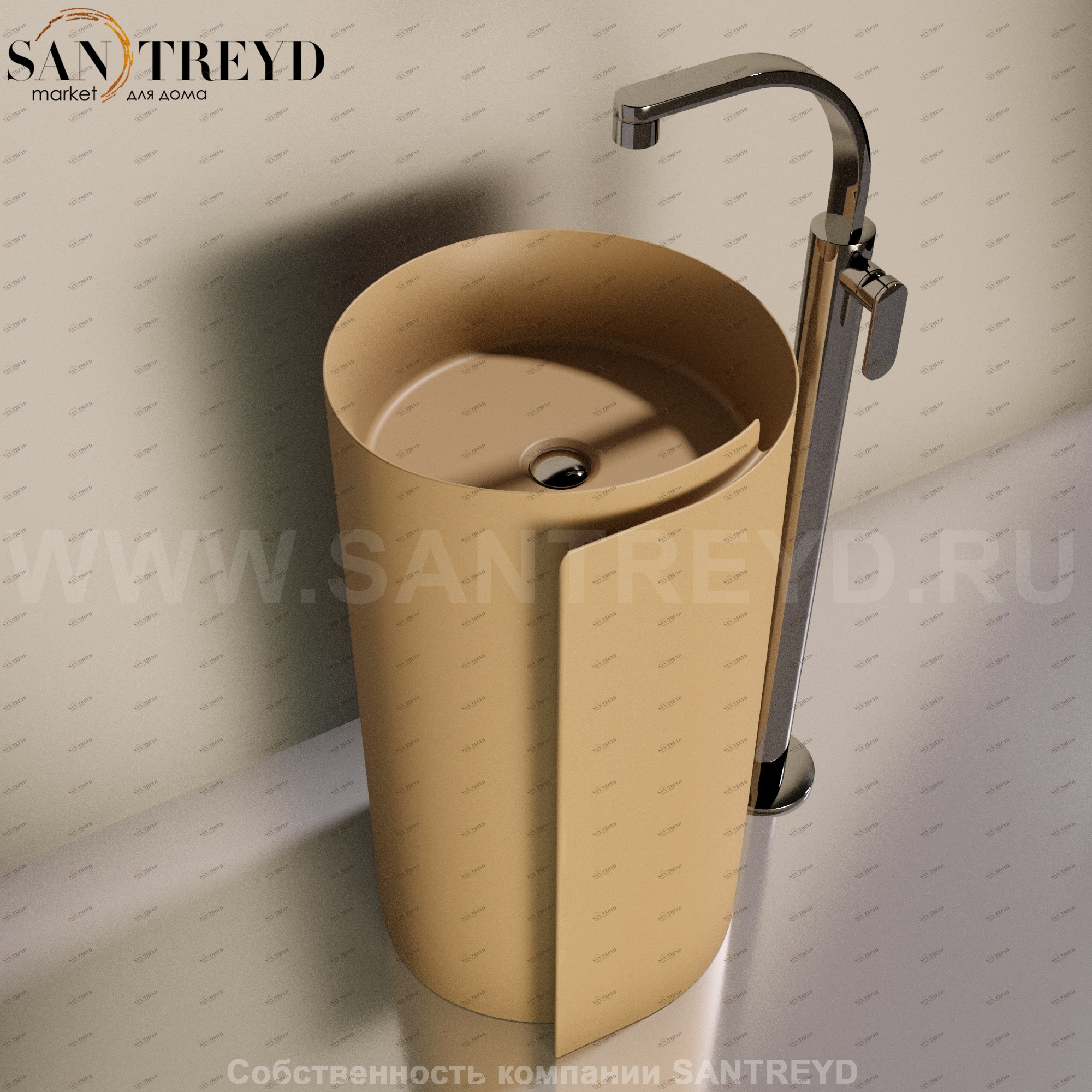 MR44C9004 Напольная раковина стоящая круглая Ceramica Flaminia Roll