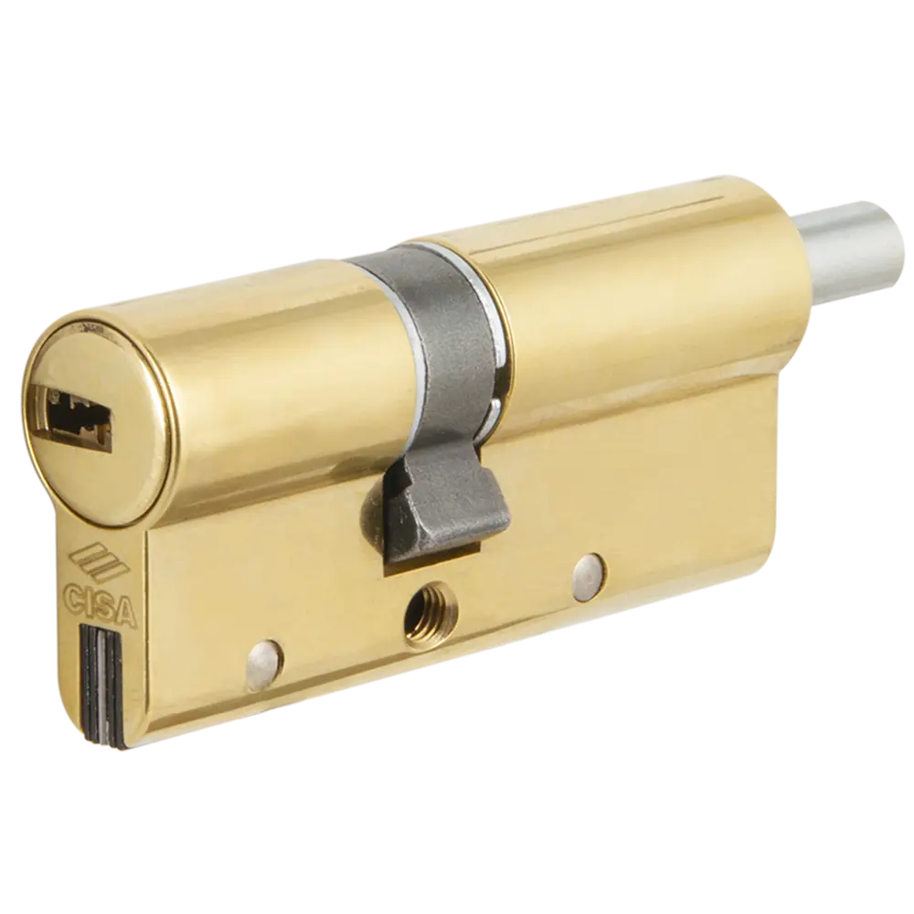 Цилиндр Cisa AP4S 0P3S2-18.66, 35x10x35 мм, ключ/шток, цвет латунь, без вертушки STLM-2209752