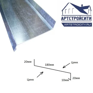 91480238 Отлив Артстройсити 2000x180мм цинк STLM-1525789
