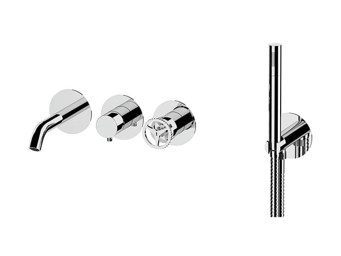 Набор встраиваемых ванн с одной ручкой и ручным душем Remer Rubinetterie Chrono ARCH-00044996