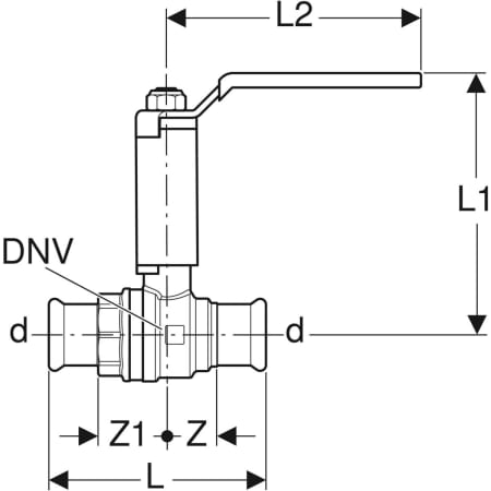 94964 Шаровой кран Geberit Mapress, NPW, с рукояткой с уступом Geberit  - Вид №2