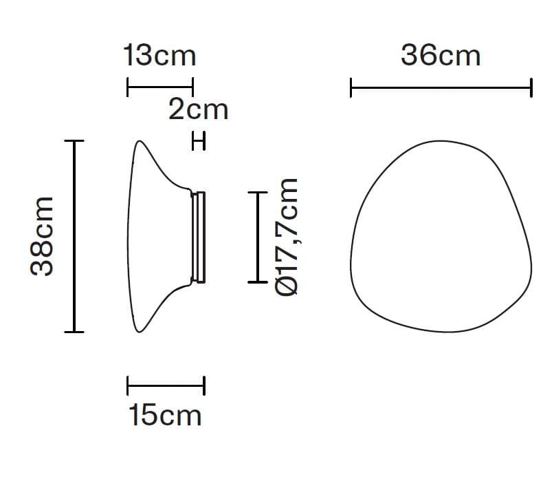 Стеклянная люминесцентная галогенная потолочная лампа Fabbian Lumi Mycena ARCH-00121036 - Вид №2