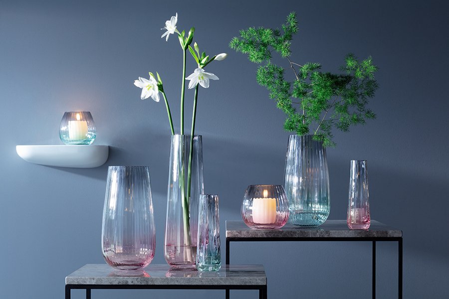 Ваза стеклянная 20 см зеленая-серая Dusk LSA INTERNATIONAL - 00-3880708 Зеленый  - Вид №1