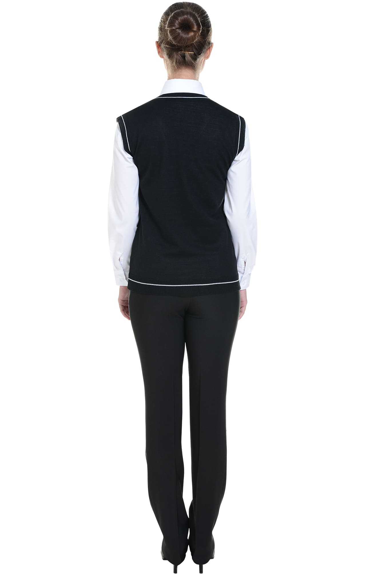 62516 Жилет трикотажный женский черный  Одежда для официантов  размер 44-46 Спецодежда  - Вид №5