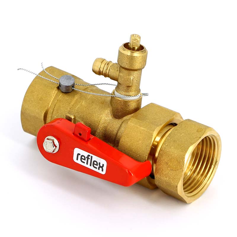 Кран запорный для подключения расширительного бака Reflex со сливом 1" 7613100 - Вид №1