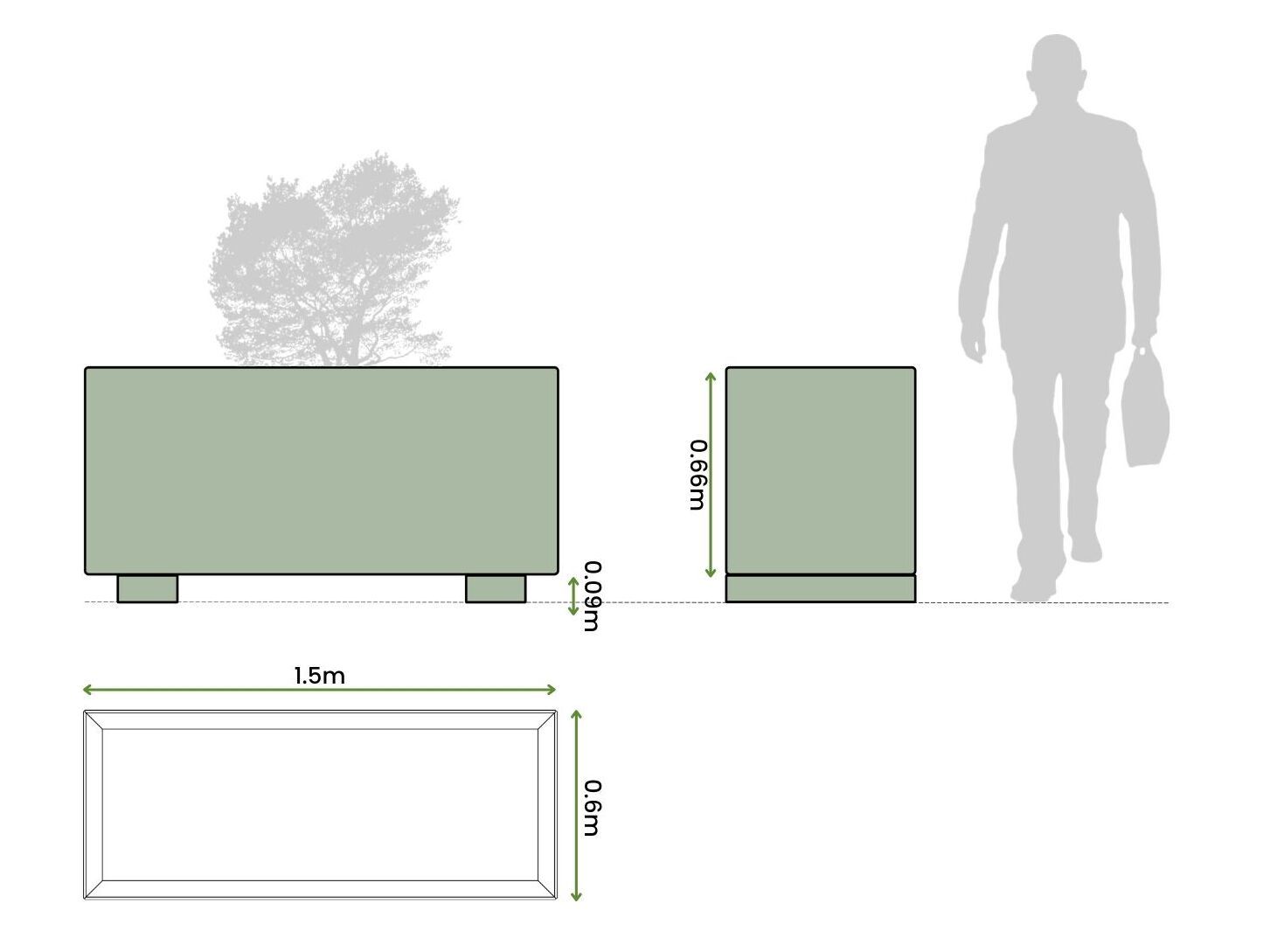 Стальная плантатор с порошковым покрытием Urbencéa EVEN ARCH-00007732 - Вид №2